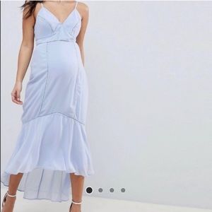 ASOS Maternity Baby Blue Mermaid Midi Dress